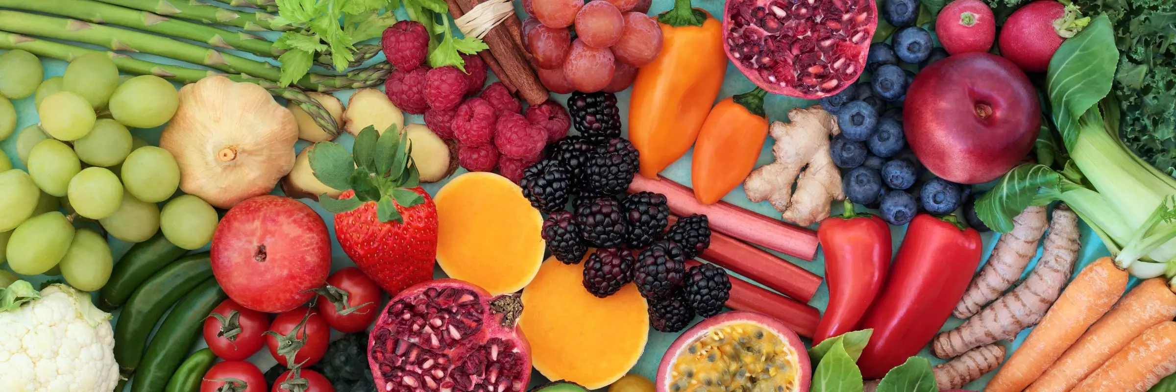 A variety of fruits and vegetables
